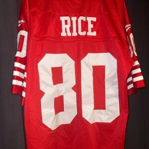 Reebok Red Jerry Rice Jersey with White Number 80